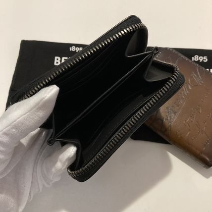 最適な材料 Berluti WAPA Scritto Leather Mini Wallet 折り財布