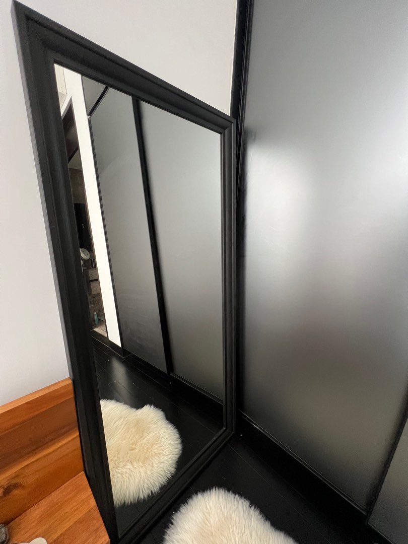 Black Floor Length Mirror, Furniture & Home Living, Home Decor, Mirrors on Carousell