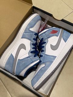 + affordable "air jordan 1 mid blue" For Sale   Sneakers