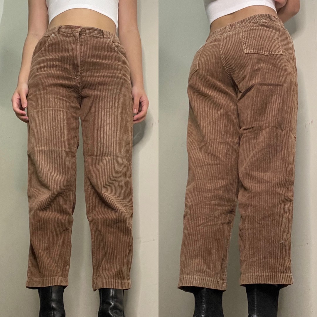 Brown Corduroy Wide Leg Pants main image 0