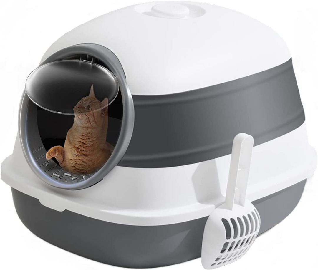 Cat Litter Box,Foldable Litter Box with Cat Plastic Scoop,Extra Large