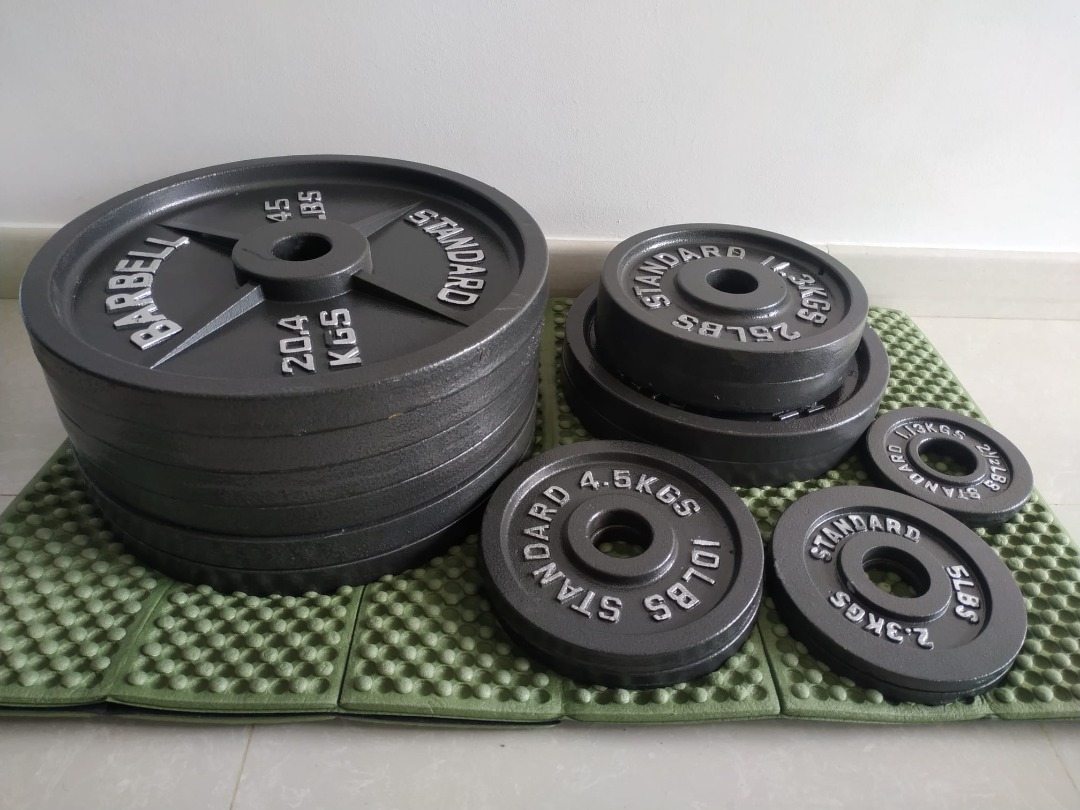 Cheap metal weights Olympic plates set powerlifting pound cast iron