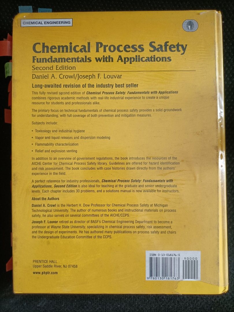 Chemical Process Safety Fundamentals with Applications (Second Edition ...