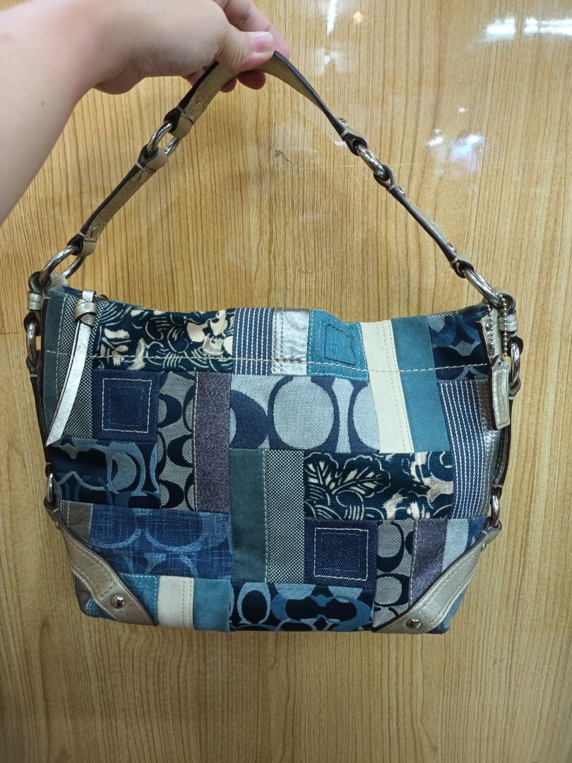 Coach denim patchwork bag sale