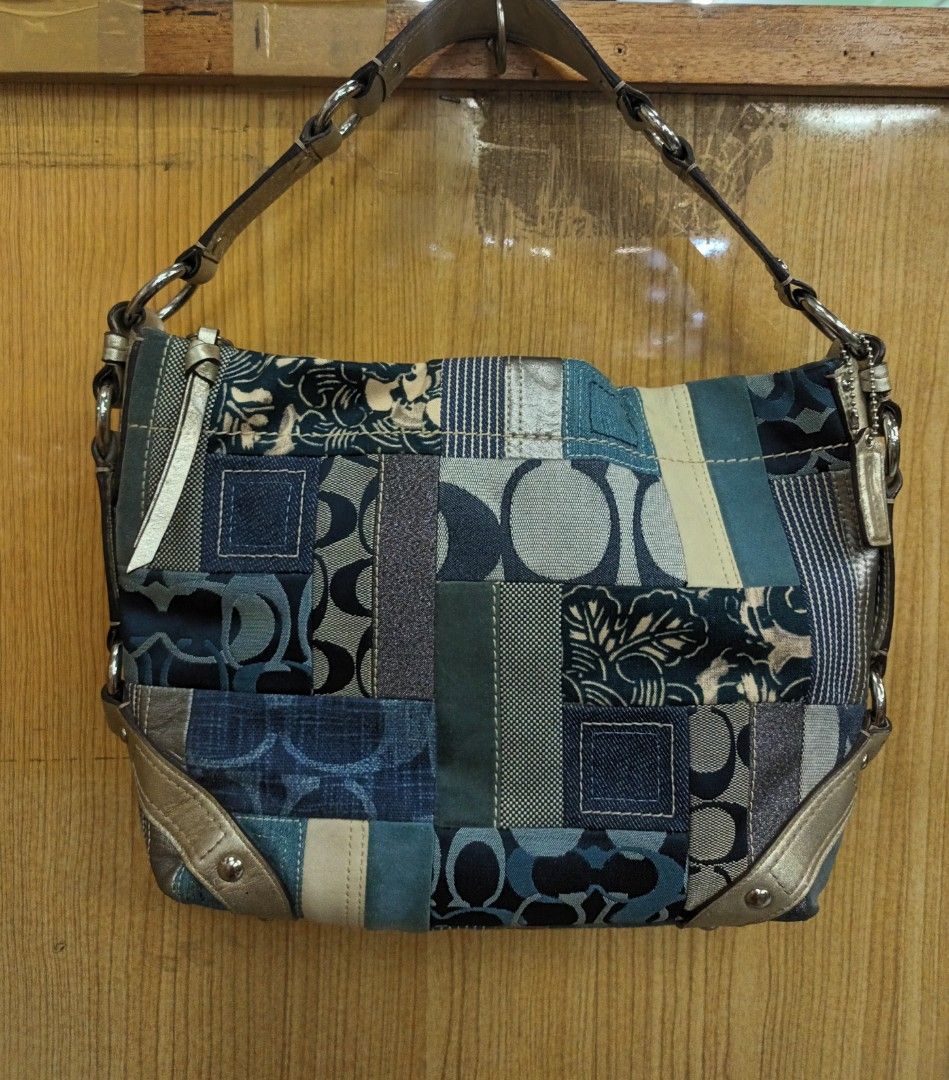 Coach denim sales patchwork bag
