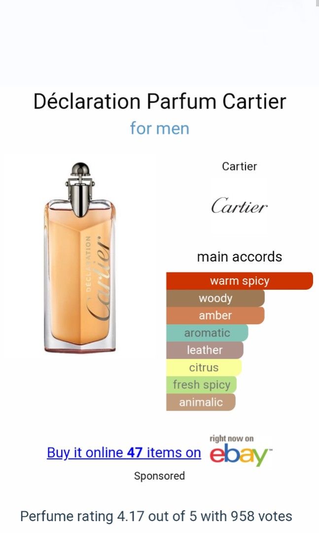 Cartier declaration parfum tester outlet