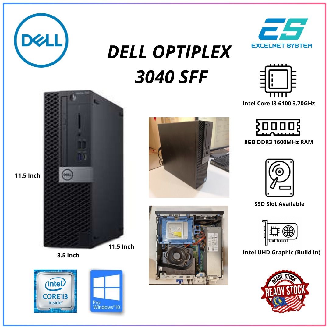 Dell OPTIPLEX 3040 / i36100 3.7Mhz / 8GB / 256GB SSD, Computers & Tech
