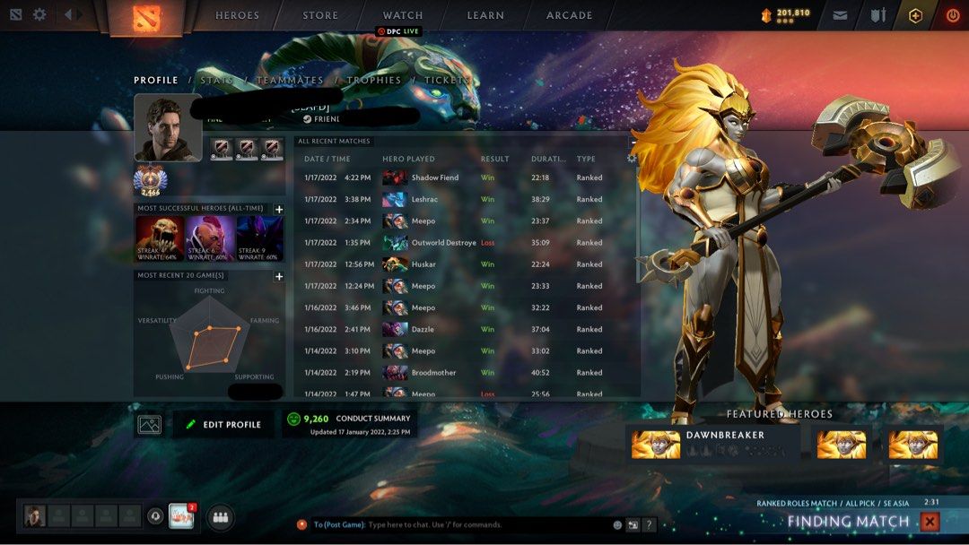 Dota 2 MMR Boosting / Recalibration, Video Gaming, Video Games, Others