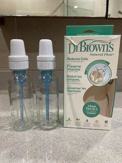 Dr Brown Natural Flow Glass Bottles, 8 oz