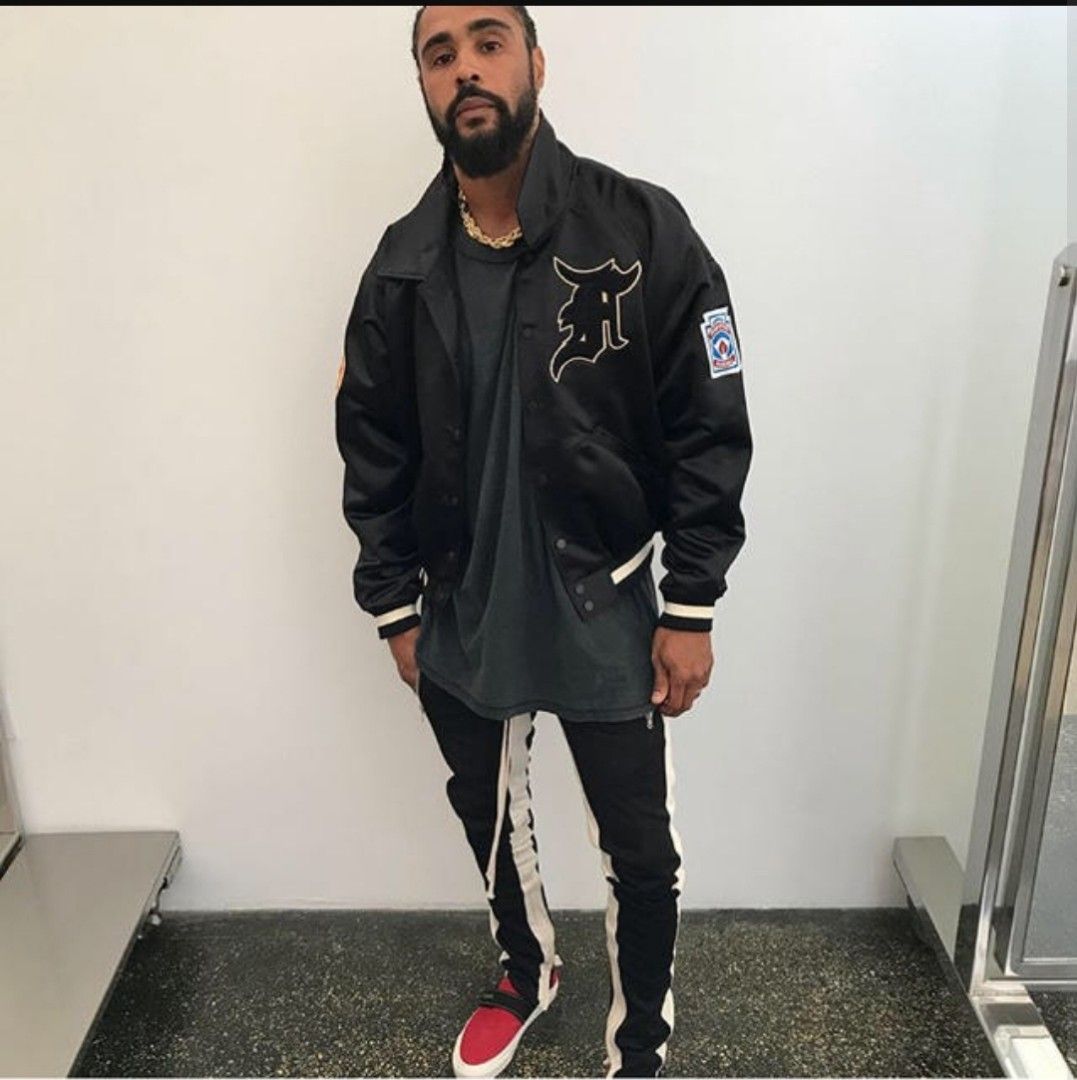 スタジャンFEAR OF GOD Satin Baseball Jacket 値下げ不可 - スタジャン