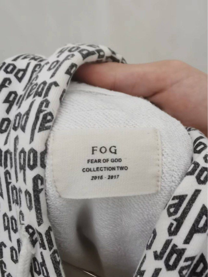 Fear of god fog clearance all over print hoodie white
