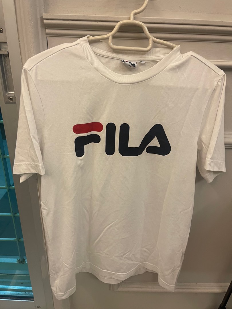 Fila White T-Shirt, Men's Fashion, Tops & Sets, Tshirts & Polo Shirts ...