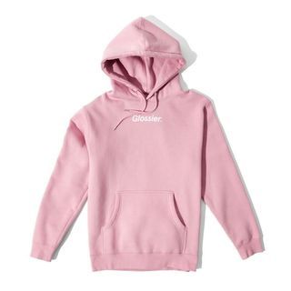 GLOSSIER Authentic Baby Pink Oversized Hoodie Jacket Sweater