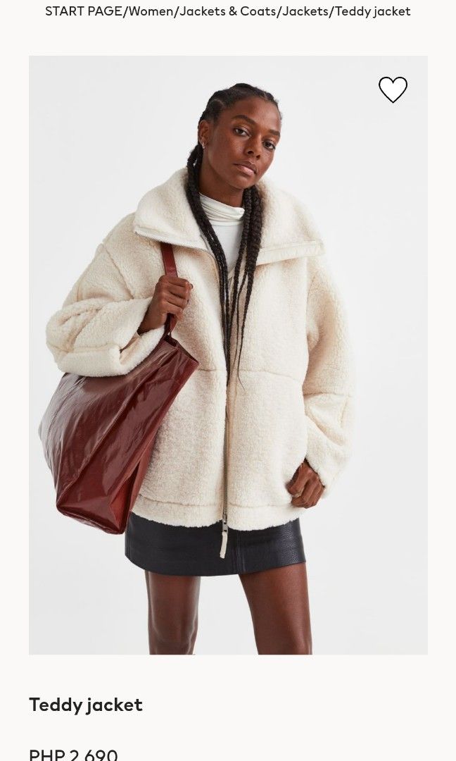Hu0026M Teddy Jacket, Women's Fashion, Coats, Jackets and Outerwear on Carousell