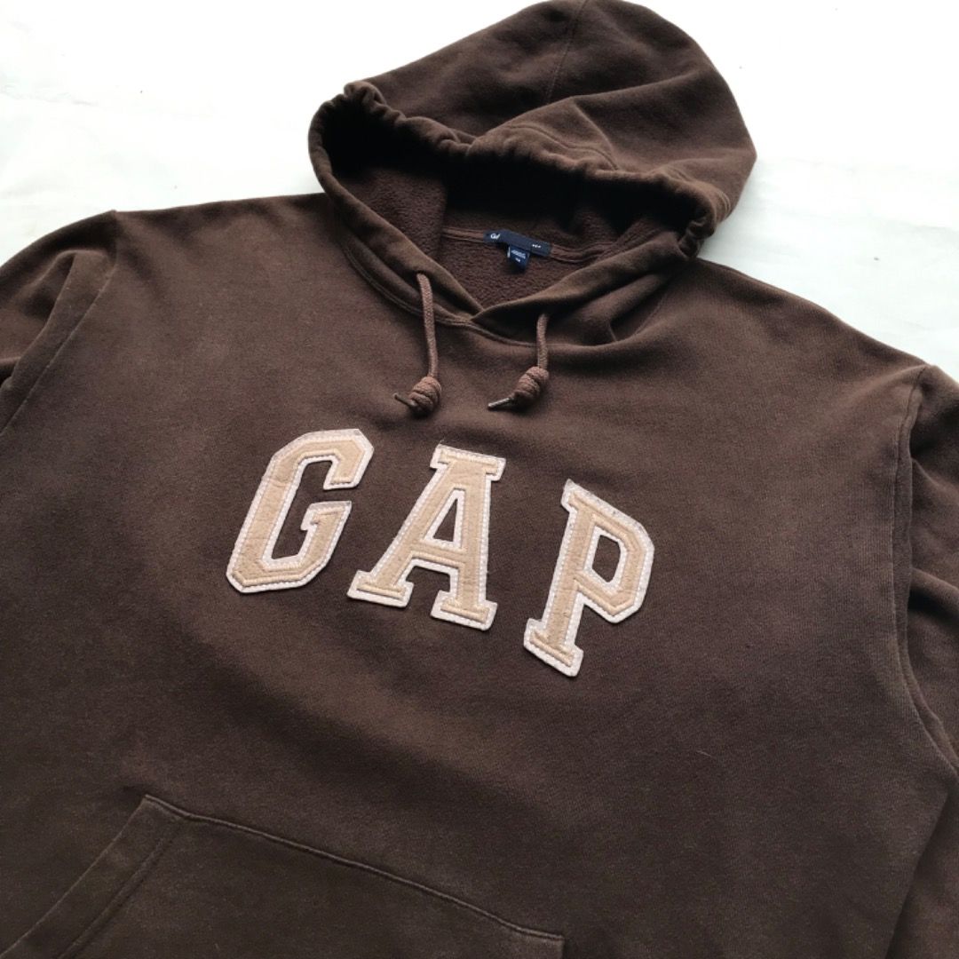 Hoodie GAP brown, Fesyen Pria, Pakaian , Atasan di Carousell