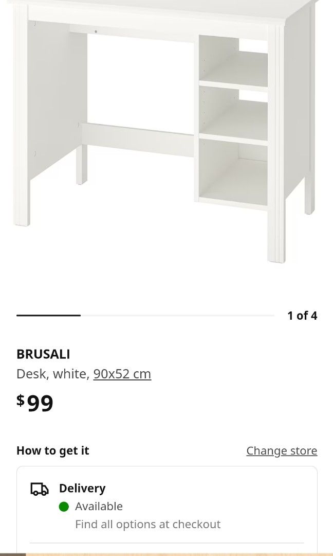 Ikea Brusali Desk, Furniture & Home Living, Furniture, Tables & Sets on ...