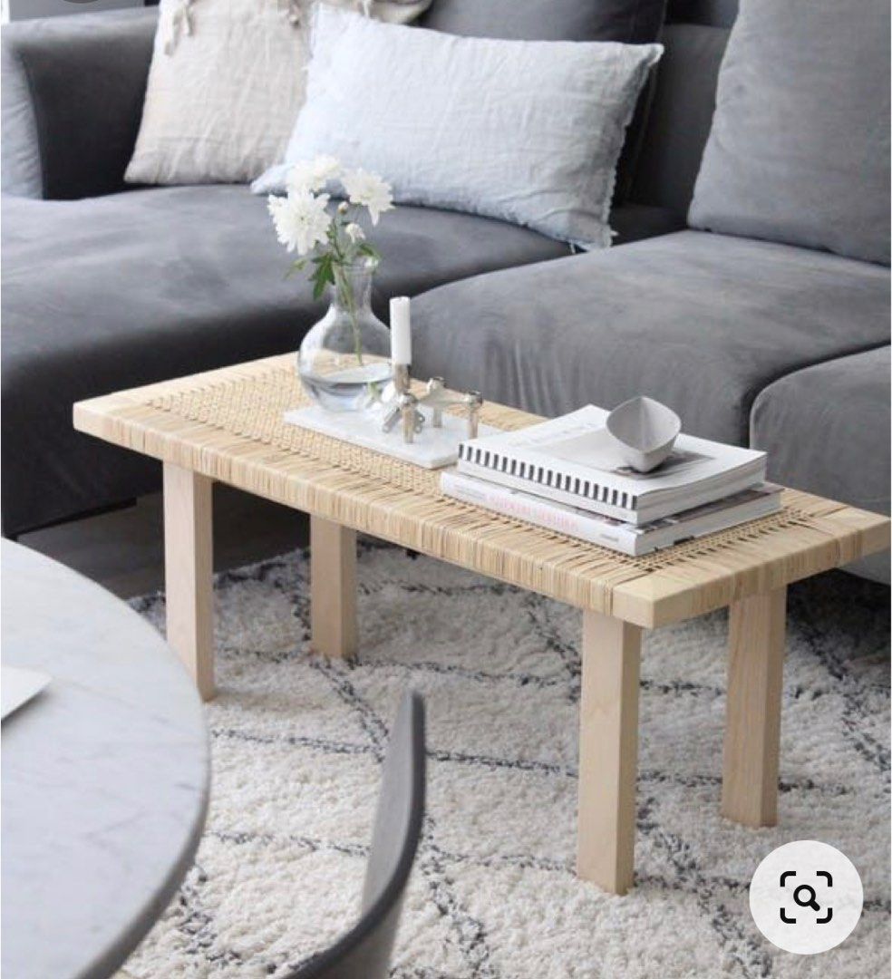 Ikea Stockholm rattan bench coffee table or side table, Furniture