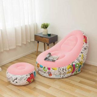 Inflatable Lazy Sofa with Chair,Inflatable Sofa,Portable Lazy Sofa Electric air Pump Inflate Sofa