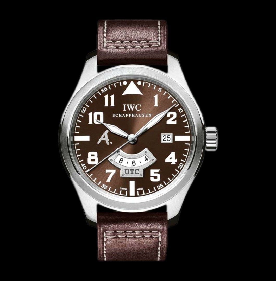 IWC Pilot s Watch UTC Antoine De Saint Exupery in Stainless Steel on Calf Leather Strap Full Set