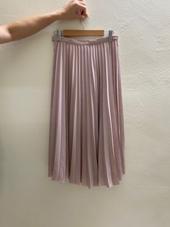 Japan fashion Pink beige long Pleated skirt size S