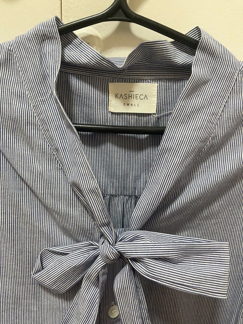 Kashieca blue striped long sleeve blouse (Category: Blouses) located in Paranaque City. Submitted by clutter_to_go (Listing ID 1216607181, Image 2). Description: .