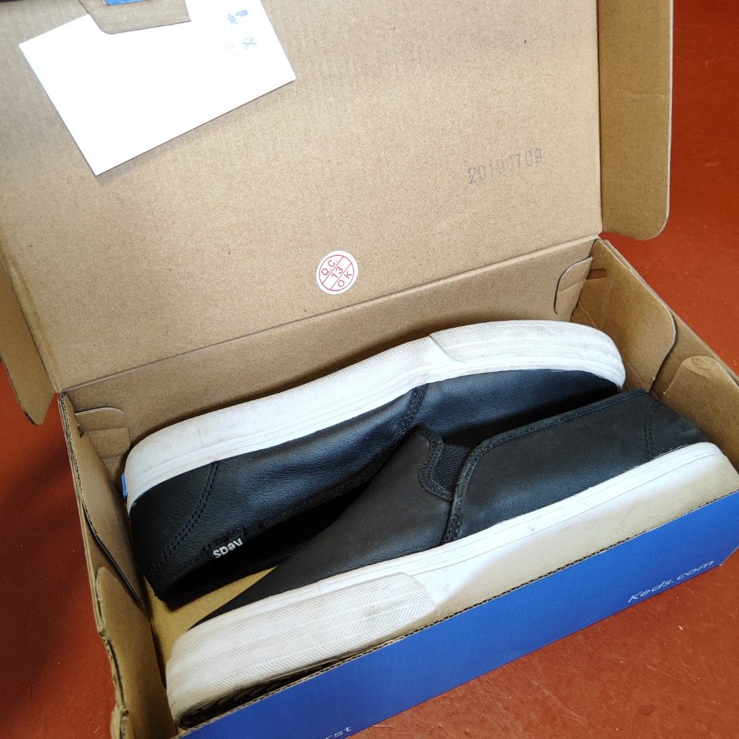 Keds Women's Double Decker Leather Black (Original, Used) on Carousell