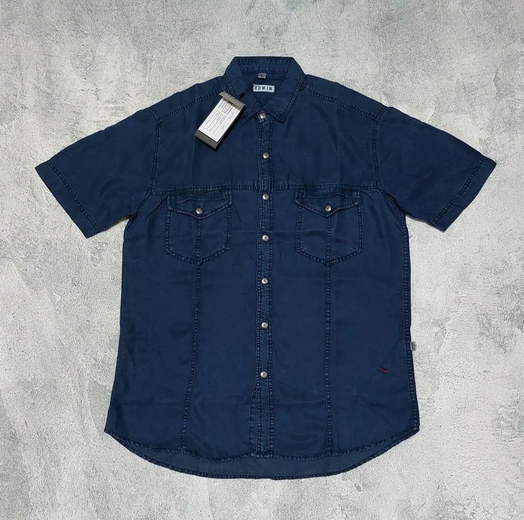 KEMEJA JEANS DENIM EDWIN ORIGINAL IMPORT PRIA LENGAN PENDEK UNISEX