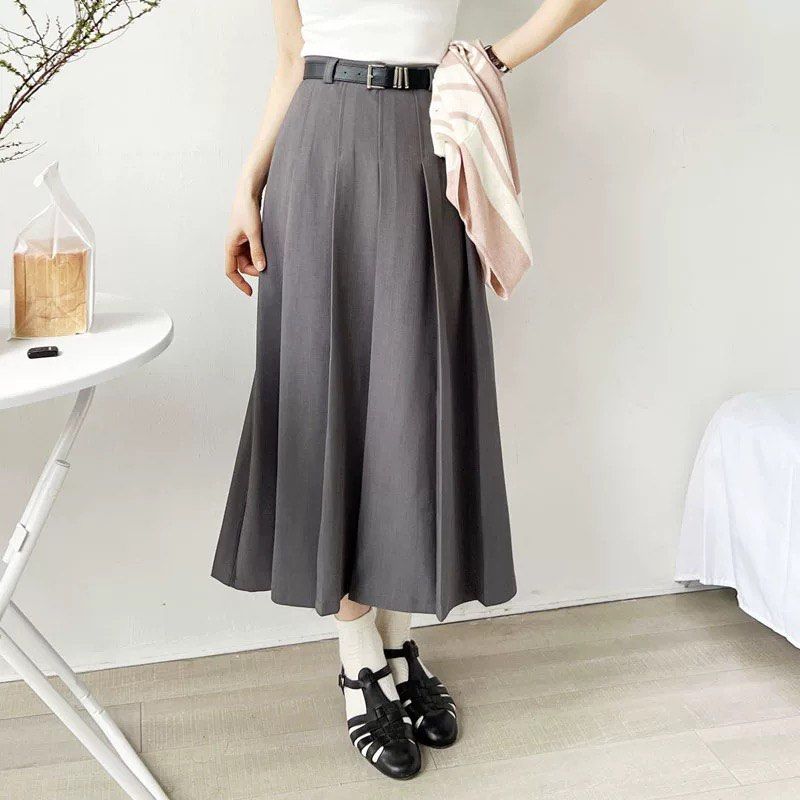 High waist knife top pleat skirt