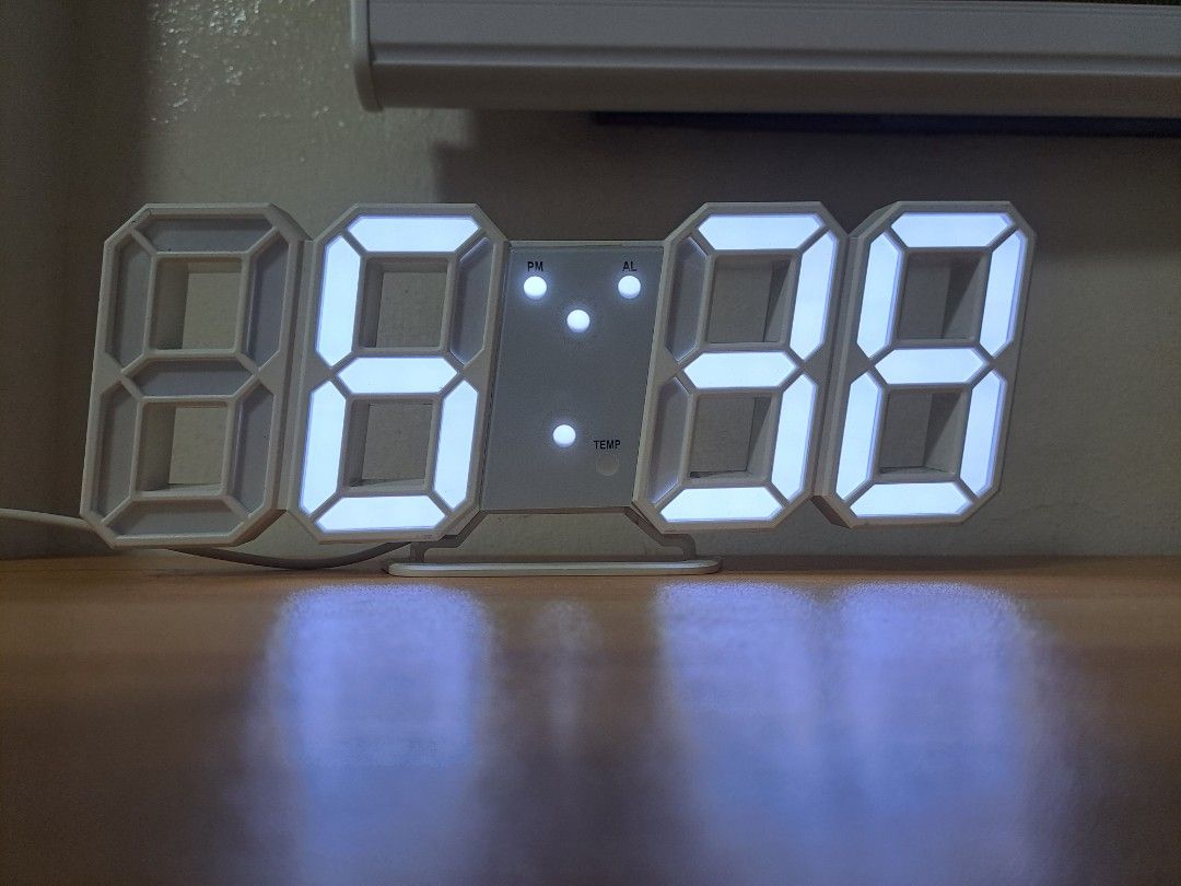 Korean Aesthetic Digital Clock, Furniture & Home Living, Home Decor