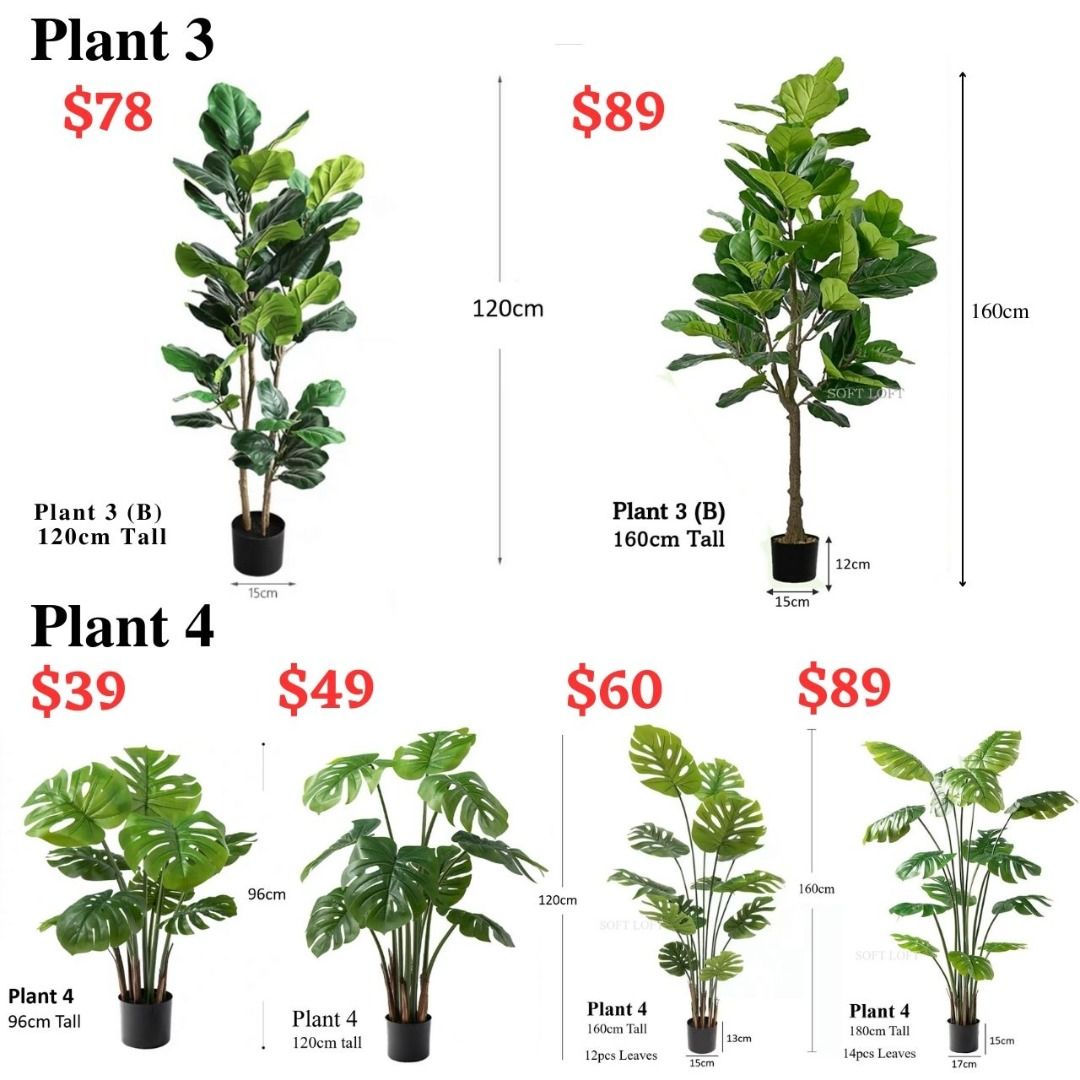 Large Artificial plant Fake Plants Tree Home Deco Indoor Outdoor Office