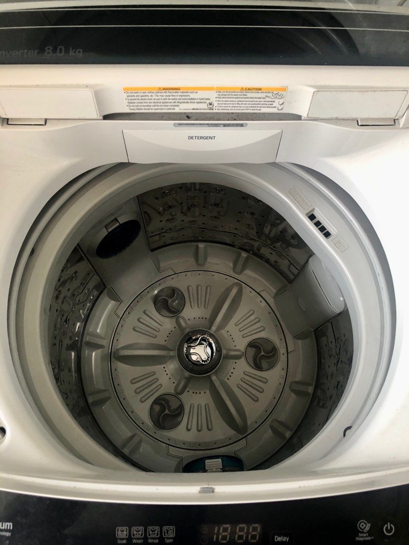 LG Smart inverter washing machine 8kg top load, TV & Home Appliances