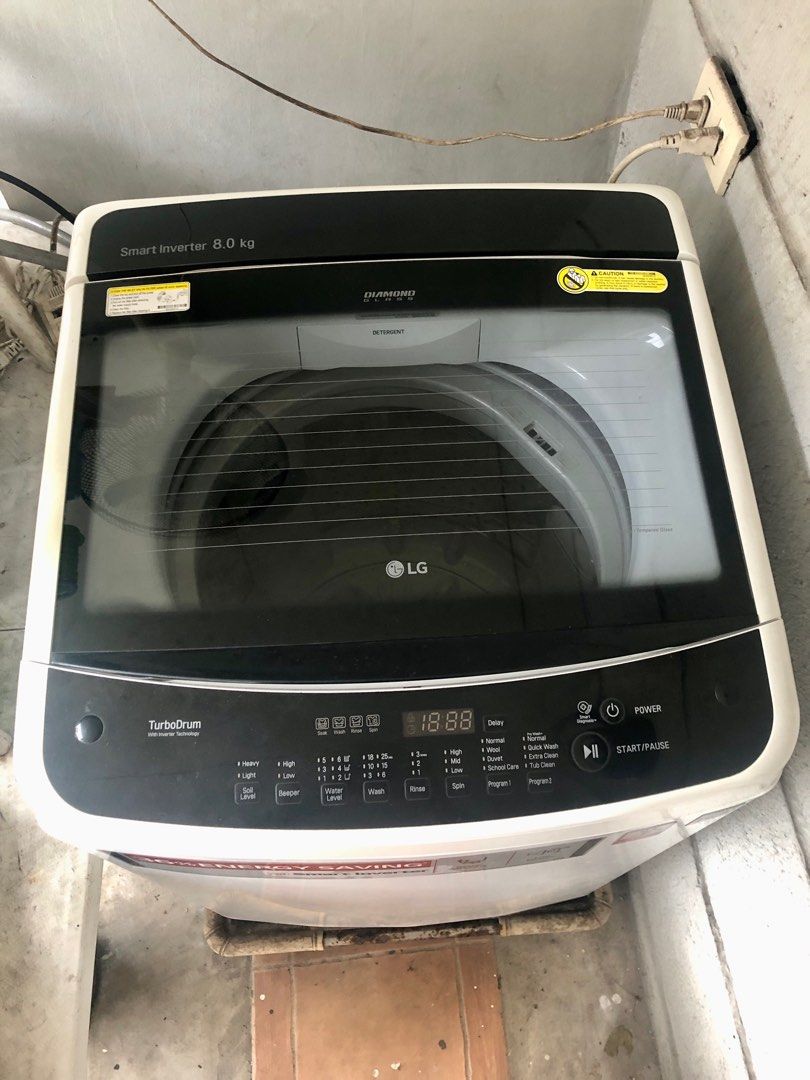 LG Smart inverter washing machine 8kg top load, TV & Home Appliances