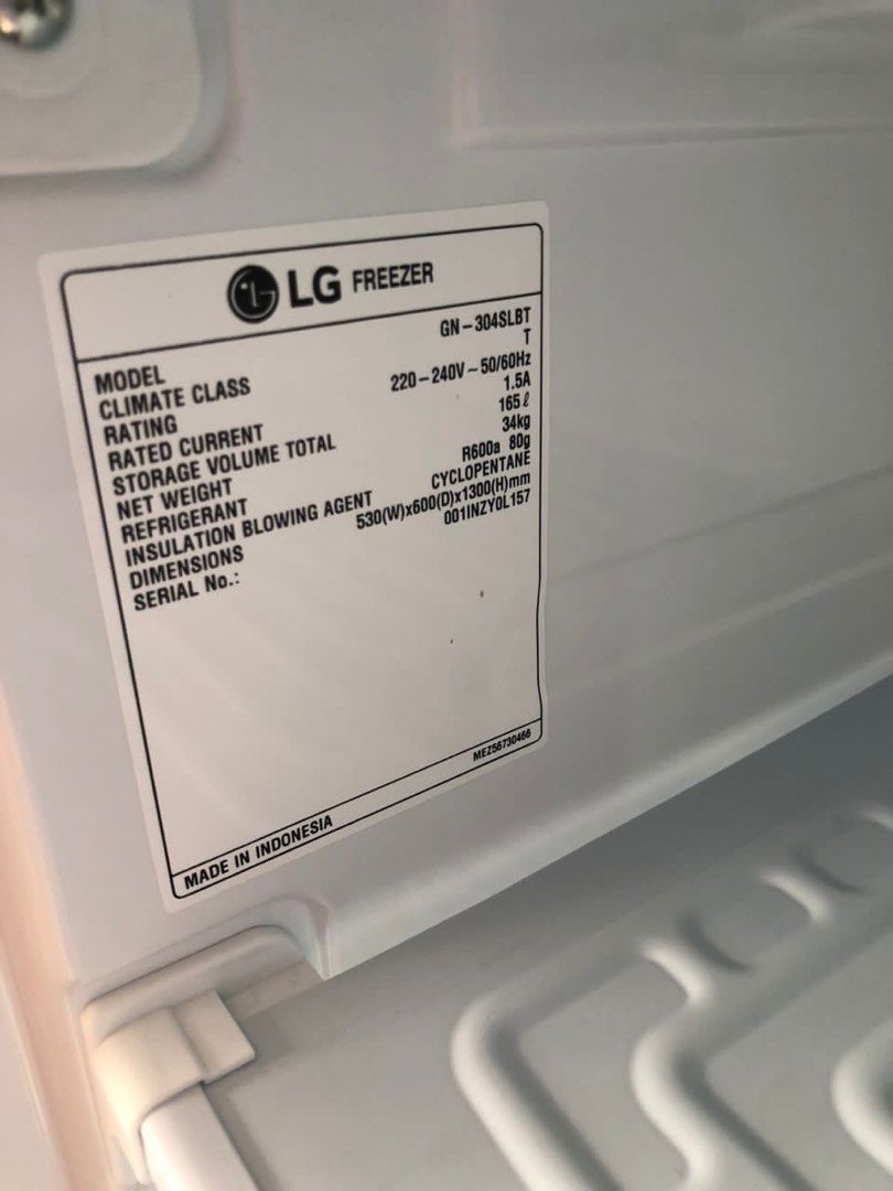 LG upright freezer with inverter compressor, TV & Home Appliances