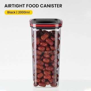 LOCAUPIN Airtight Container Easy Open Lock Lid Dry Food Storage Leak Proof Canister (PET Plastic)