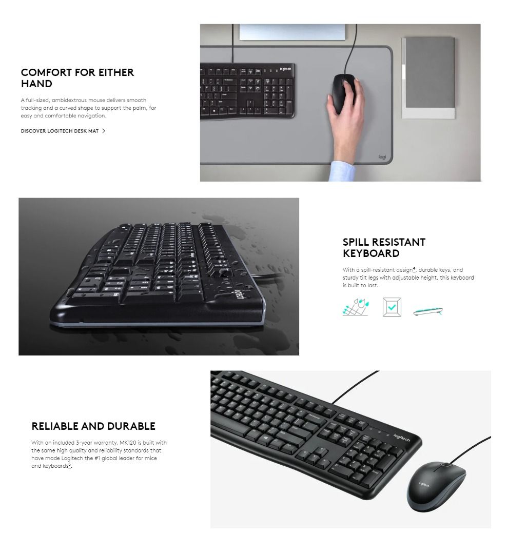 Logitech MK120 USB Keyboard & Mouse Combo (new), Computers & Tech ...