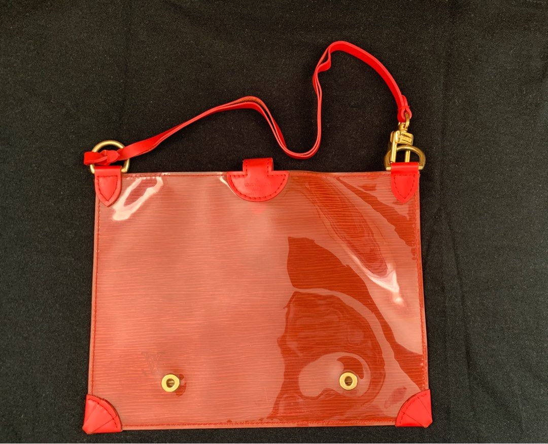 Louis Vuitton Clear Red Epi Leather Plage Clear Pochette Accessoires  1015lv31