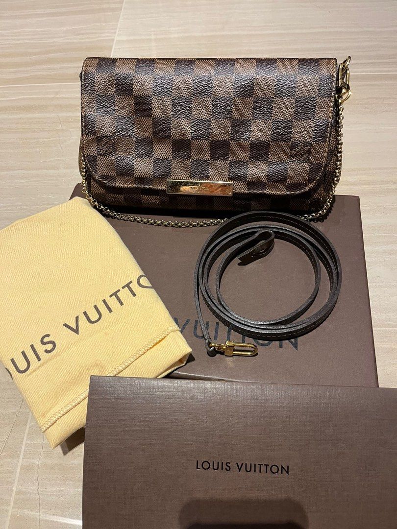 Authentic Louis Vuitton Damier Favorite PM 2Way Shoulder Bag N41276 Used F/S