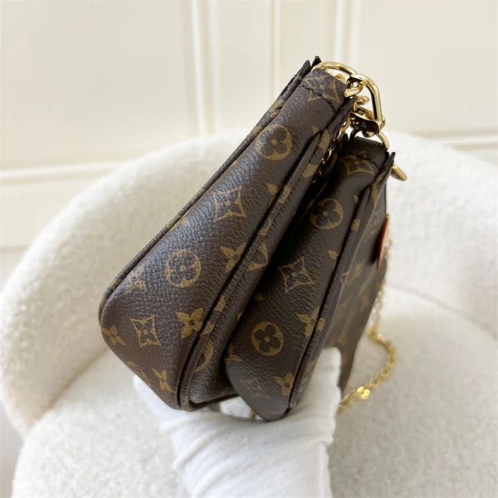 LV Multi Pochette Accessoires MPA in Monogram Canvas, Pink Strap