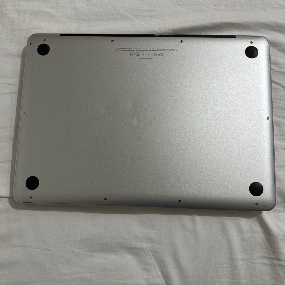 Macbook Pro (13-inch, Mid 2012) (Category: Laptops & Notebooks) located in Las Pinas. Submitted by iesiley (Listing ID 1216644227, Image 2). Description: 189 cycle count only! Charger needs cleaning and a part has wires exposed, but still working. The blue-green ‘tack’ is used to cover a crack to prevent injuries. Otherwise no issue, no history of repair, first owner. Bought in Power Mac, all original. 4GB RAM and 500 GB hard drive storage. OS Mo