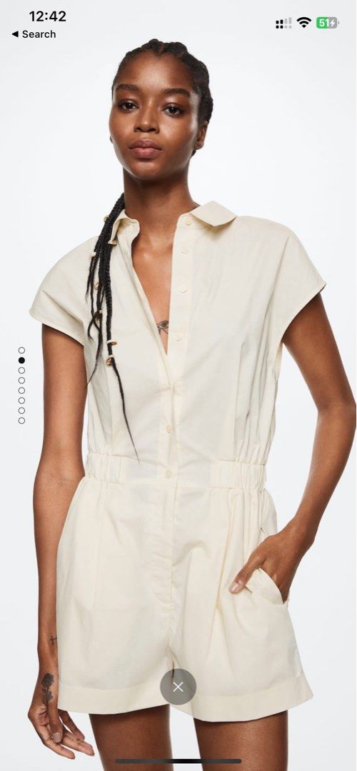 Mango white playsuit new arrivals