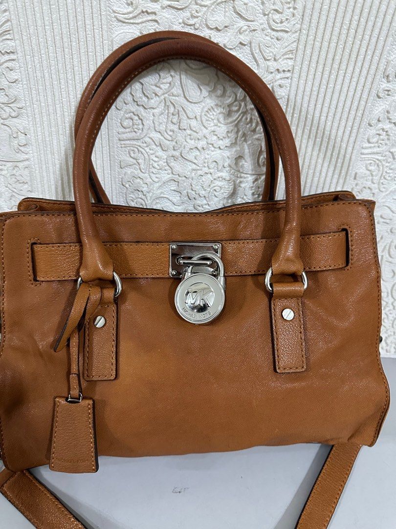 Michael Kors HAMILTON Saffiano Leather Large Tote Bag 30F4GHMT9T In TAN -  Excel Clothing