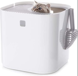 DINZI LVJ Hidden Cat Litter Box Enclosure, Flip Top Cat Washroom Furniture,  Good Ventilation, Entrance Can