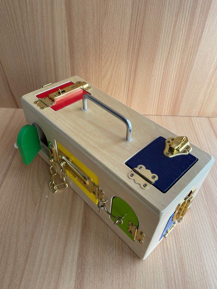 Montessori wooden lock box, Babies & Kids, Infant Playtime on Carousell