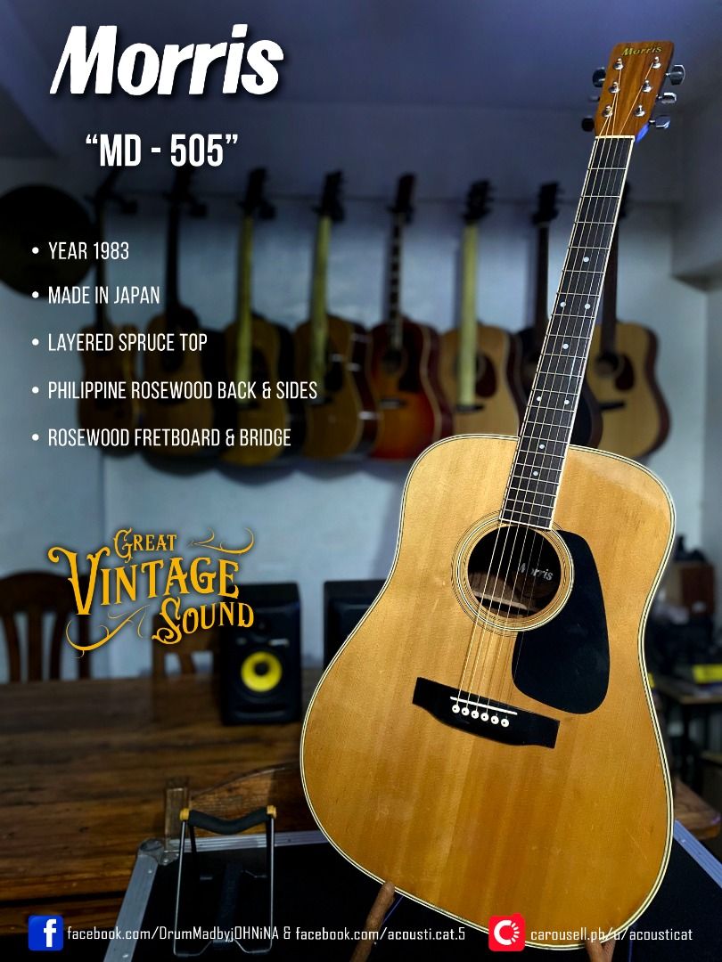 日本製/Morris/MD-505/モーリス/アコースティックギター 潔い