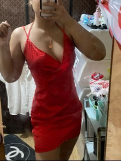 Natrada Red silk sexy dress