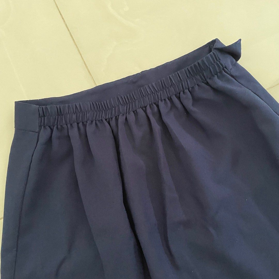 Elastic waist 2025 navy skirt