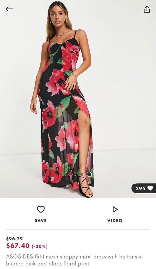 pink and black maxi dress