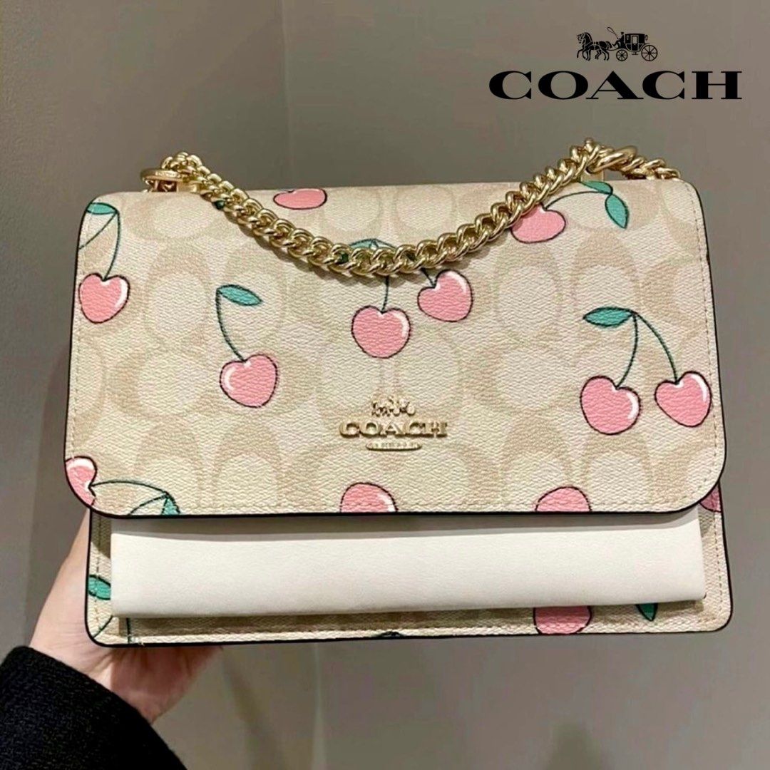 New Coach ?? Original CE610 Klare Crossbody Bag in Signature Canvas with  Heart Cherry Print Women Crossbody Sling Chain Bag Shoulder Bag with Full  Set of Coach Package , Luxury, Bags &