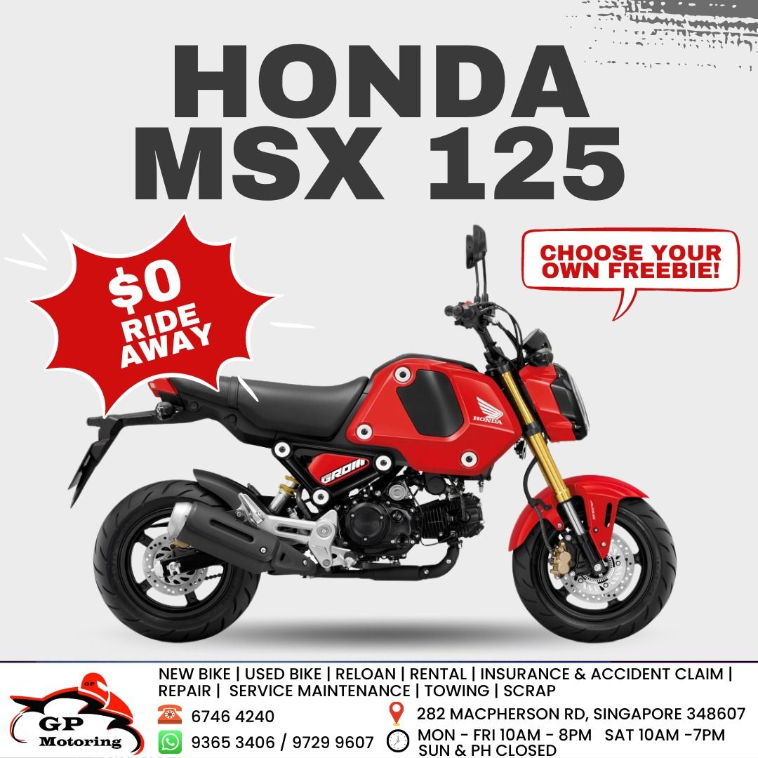 NEW HONDA MSX125 BRAND NEW BIKE CLASS 2 B STREET ROAD BIKE