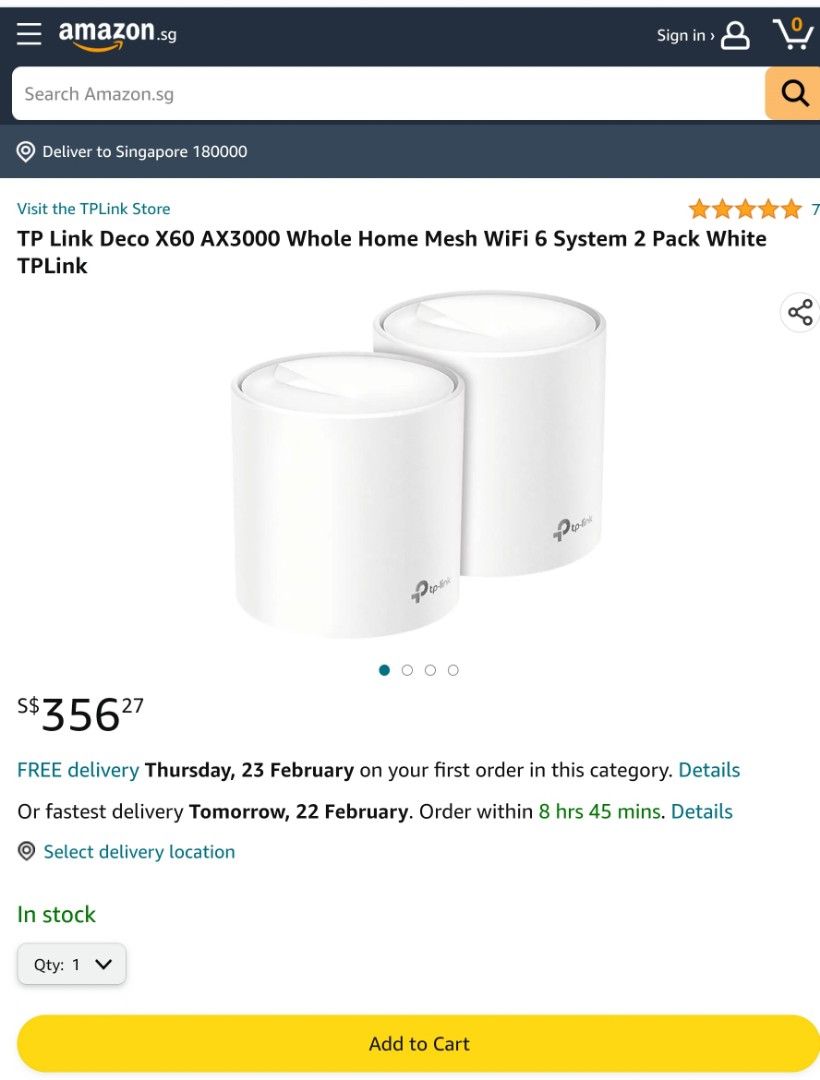 NEW Mesh WiFi 6 System TP Link AX3000 (2 Pack) TPLink, Computers